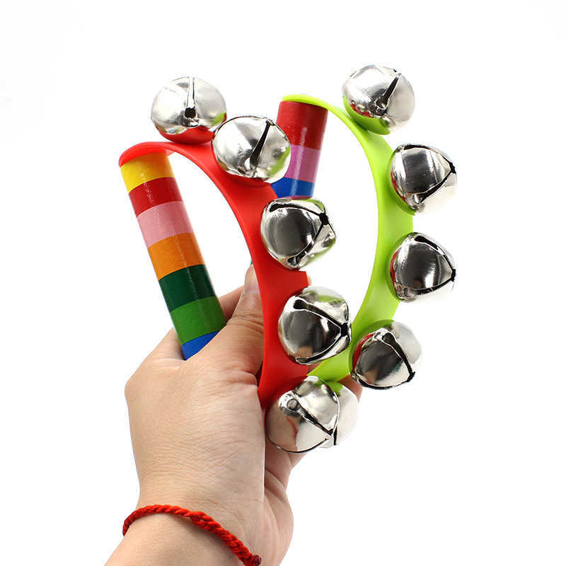 Musical Instrument You Shake - Sinos de Mão Arco-Íris com Cabo
