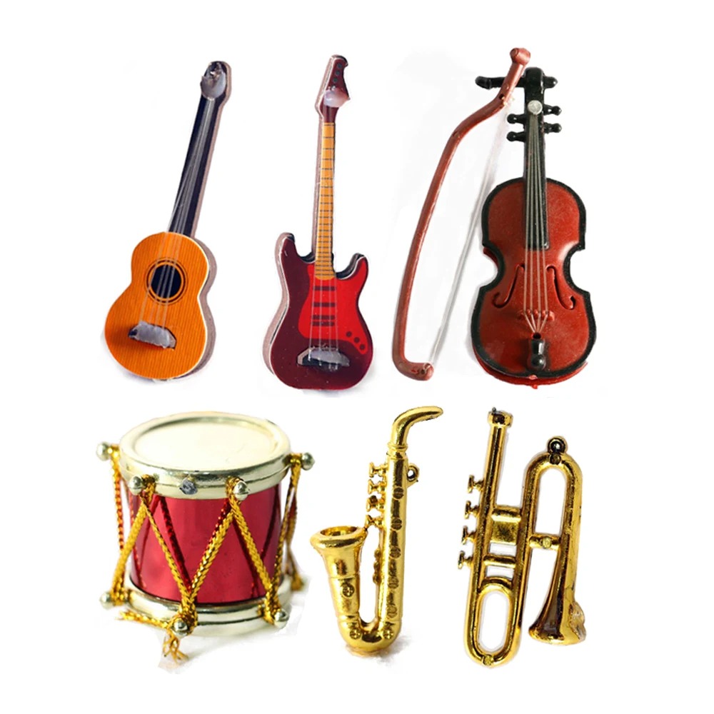 Musical Instrument Names - Instrumentos musicais de boneca escala 1/12,