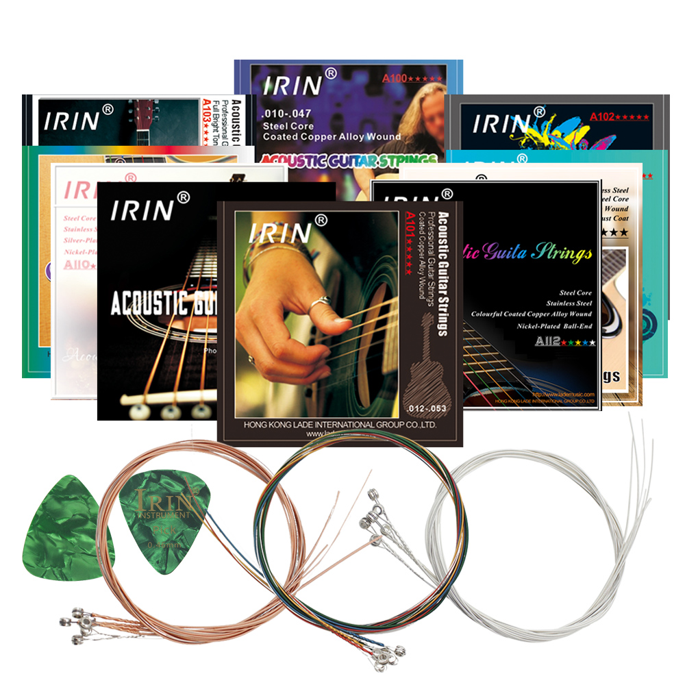 Musical Instrument Strings - IRIN-Cordas de guitarra acústica com picaretas,