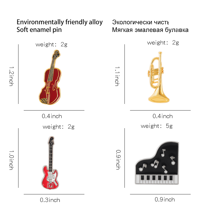Esmalte Pin para roupas Lapel  - Musical Instrument Names avaliação e preço